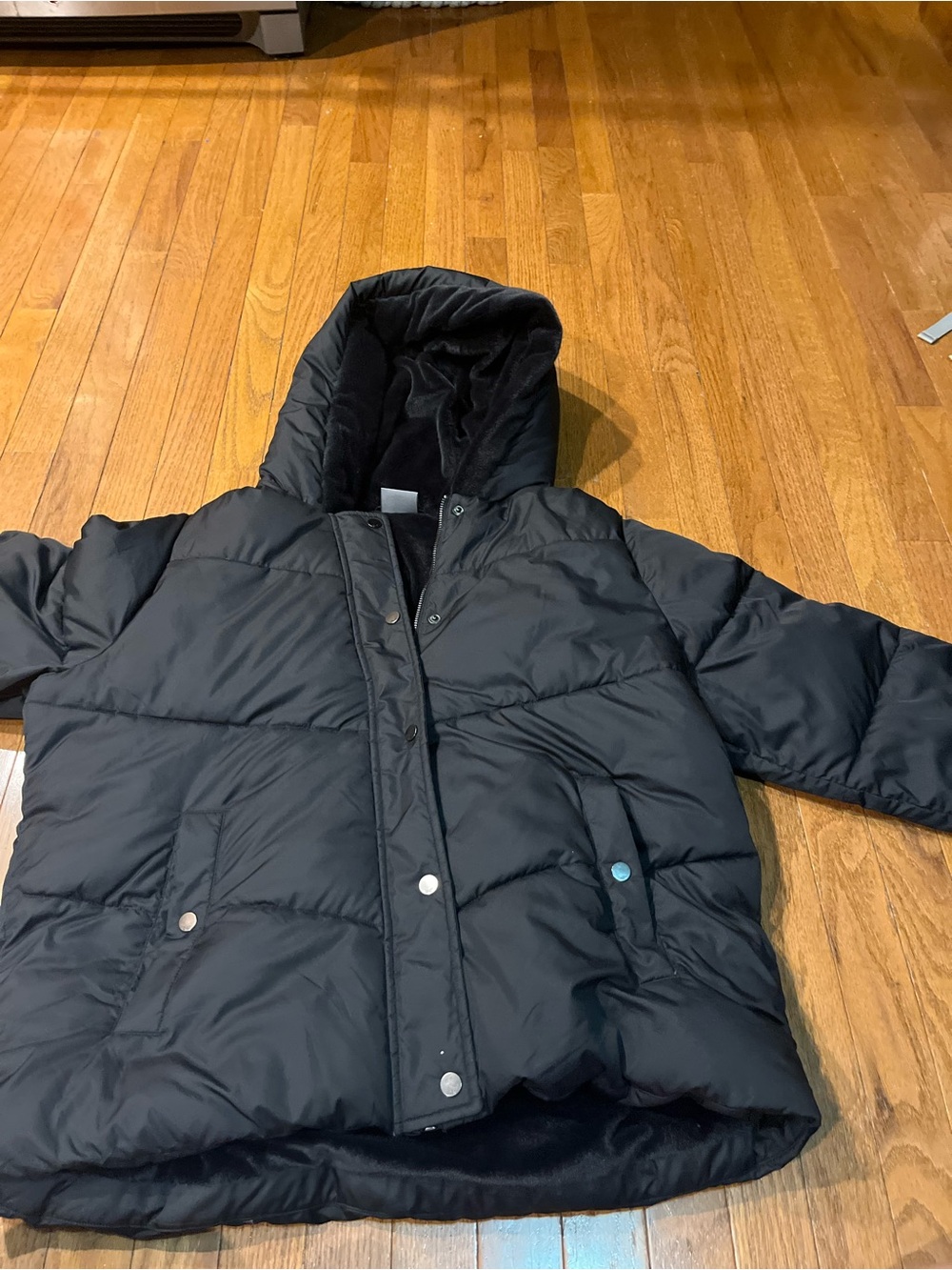 32 Degrees Black Kids Puffer Jacket with Hood